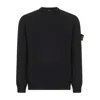 Stone Island Black Soft Organic Cotton Crewneck Sweater In Black