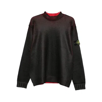 Stone Island Ribbed Mock-neck Sweater In Black