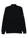 Stone Island High-neck Sweater With Button Closure In Black