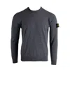 Stone Island Lightweight Wool Crew Neck Pullover In Black