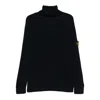 Stone Island Ribbed Turtleneck Sweater In Black
