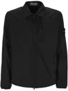 Stone Island Black Twill Zip Overshirt Jacket In Black