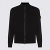 Stone Island High Collar Ribbed Cuffs Side Pockets Sweatshirt In Black