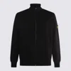 Stone Island Core Black Cotton Jersey Sweater With Stand-up Collar And Detachable Badge In Black
