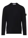 Stone Island Round-neck Jumper With Embossed Stitching In Black