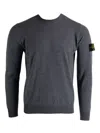 Stone Island 5100071 Crew-neck Sweater With Logo Patch In Gray