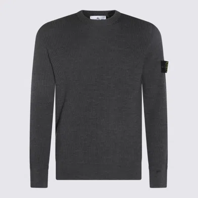 Stone Island Sweaters Blacks And Greys In Blue