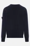 Stone Island Organic Cotton Crew Neck Long Sleeve Top In Blue