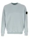 Stone Island Crew Neck Logo Badge Sweatshirt In Blue