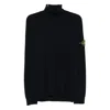 Stone Island Ribbed Wool Turtleneck Sweater Clothing In Black