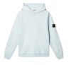 Stone Island Hooded Sweatshirt With Slub Effect In Blue