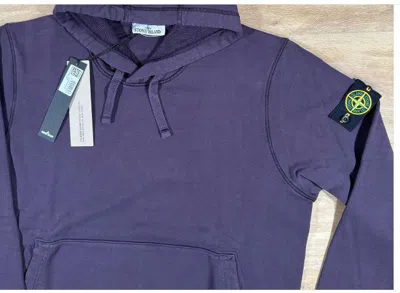 Stone Island Cotton Compass Motif Hoodie In Purple