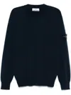 Stone Island Logo Badge Sweatshirt In Blue