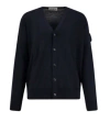 Stone Island Cardigan In Lana Vergine In Blue