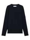 Stone Island Ribbed-knit Virgin Wool Sweater With Signature Patch In Blue