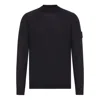 Stone Island Long Sleeve Ribbed Cuff Crew Neck Sweater In Blue