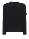Stone Island Crew Neck Wool Sweater In Blue