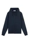 Stone Island Regular-fit Hooded Zip-up Sweatshirt With Pockets In Blue