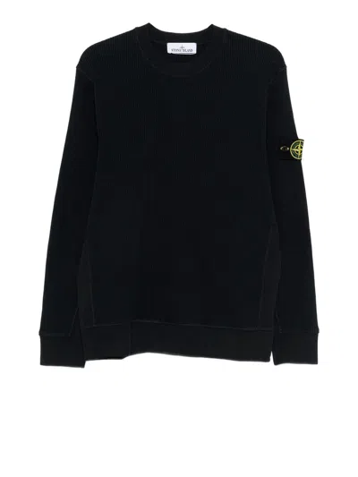 Stone Island Sweaters Blue In Black