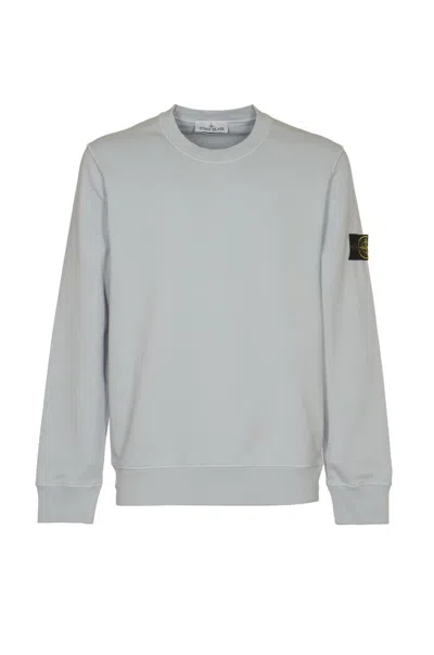 Stone Island Logo Sleeve Sweatshirt In Grey