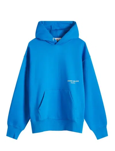 Stone Island Cotton Hoodie In Blue