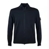 Stone Island Compass-badge Zip-up Sweatshirt In Blue
