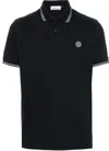 Stone Island Mens Black Brand-patch Regular-fit Stretch-cotton Polo Shirt Xl In Black