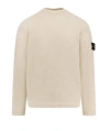 Stone Island Ivory Ribbed Crewneck Sweater In Brown