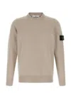 Stone Island Logo Badge Sweater Sweaters And Cardigans Beige In Brown