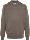 Stone Island Logo-print Cotton Hoodie In Brown