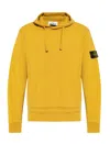 Stone Island Compass-badge Cotton Hoodie In Dark Yellow
