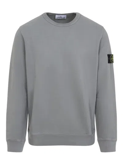 Stone Island Relaxed Fit Crew Neck Sweatshirt In Gray