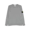 Stone Island Logo Patch Crewneck Jumper In Gray