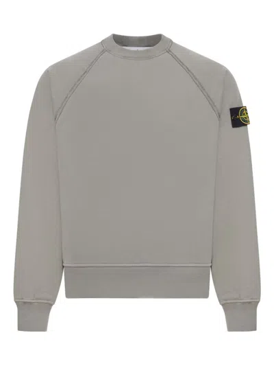 STONE ISLAND STONE ISLAND GREY CREWNECK SWEATSHIRT