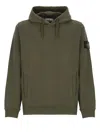 Stone Island Hooded Sweatshirt With Logo In Green