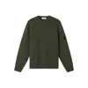Stone Island Crew Neck Wool-polyamide Blend Sweater With Signature Patch In Green