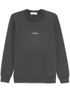 Stone Island Logo Printed Crewneck Sweatshirt In Grey