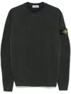 Stone Island Lightweight Wool Crew Neck Pullover In Blue
