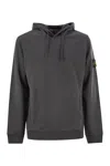 Stone Island Felpa In Cotone Con Stemma Della Bussola In Grey