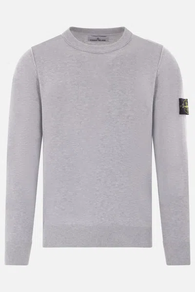 Stone Island Sweater Gray Cotton, Polyamide