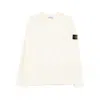 Stone Island Ribbed Crew-neck Cotton Sweater With Long Sleeves In Neutral