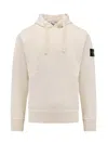Stone Island Hooded Cotton Sweatshirt Removable Patch In Neutral
