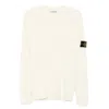Stone Island Soft Textured Wool-polyamide Blend Sweater In White