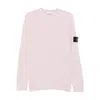 Stone Island Logo-patch Crew-neck Sweater In Pink