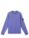 Stone Island Mens Lavender Logo-badge Crewneck Cotton-knit Jumper In Purple