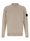 Stone Island Logo Badge Sweater Sweaters And Cardigans Beige In Neutral