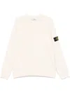 Stone Island Buttoned-patch Knitted Sweater In White