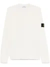 Stone Island Cotton Blend Lightweight Knitted Crewneck Sweater Clothing In White