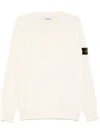Stone Island Buttoned-patch Knitted Sweater In White