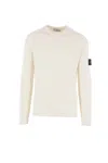 Stone Island Wool Blend Sweatshirt With Iconic Logo Patch And Timeless Design In White
